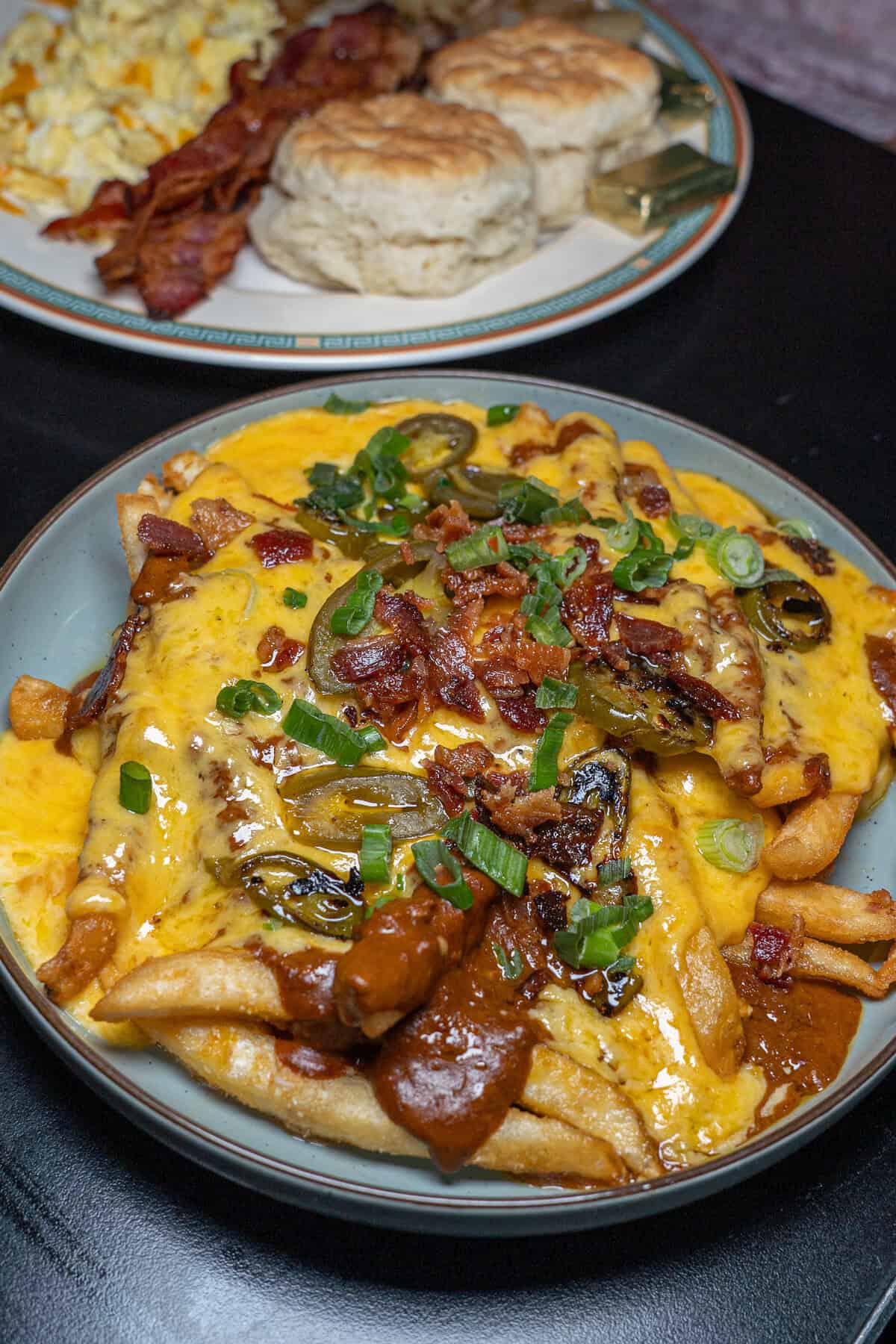 corsicana arts & entertainment district - across the street diner wolf chili fries
