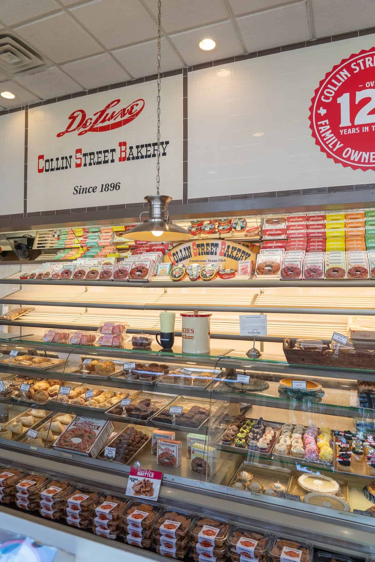 historical spot in corsicana texas - collin street bakery pastries