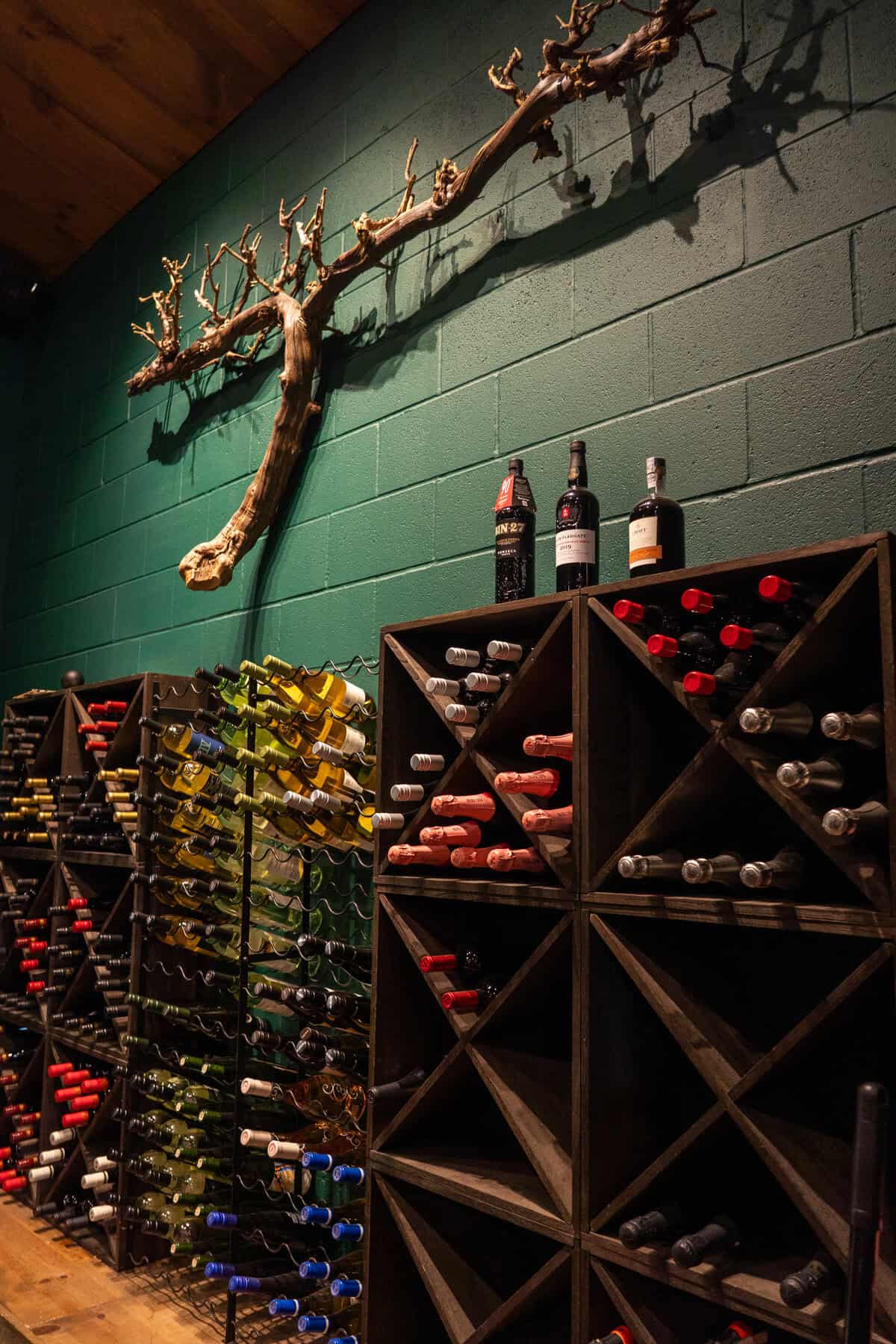 wine cellar at the Barrel House in Llano Texas