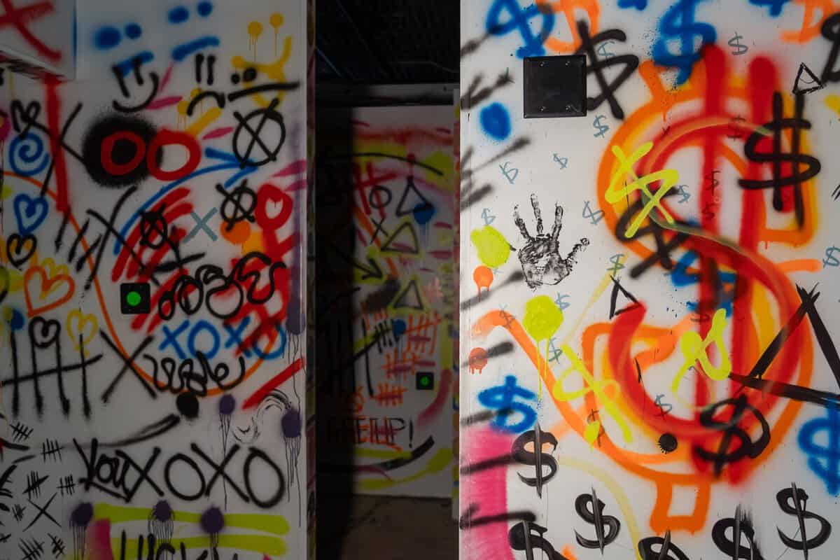 Graffiti game room at BRKTHROUGH in Shenandoah