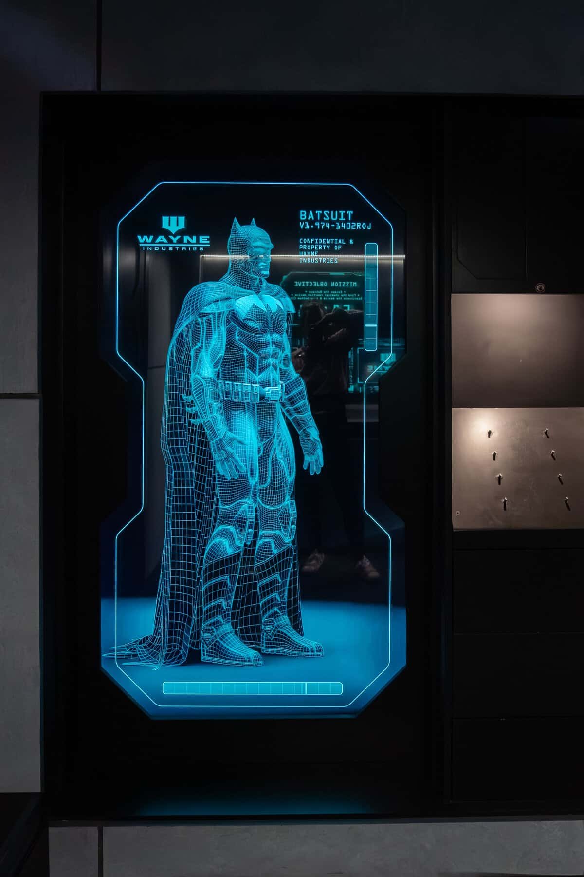 Batman-themed display inside Escapology in Shenandoah