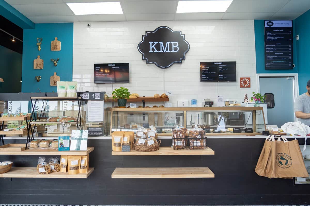 Display counter at Knead Me Bakery in Shenandoah
