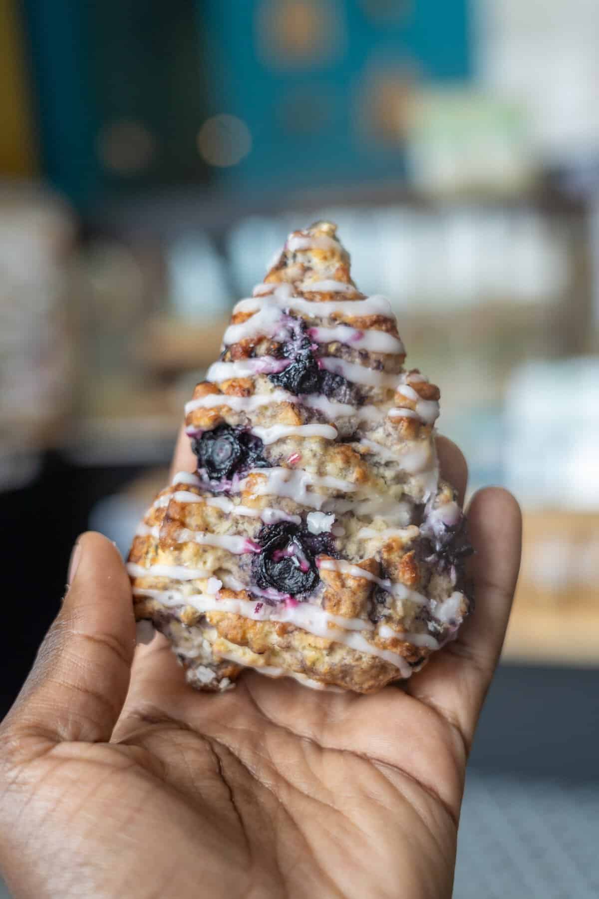 Blueberry sourdough scone at Knead Me Bakery
