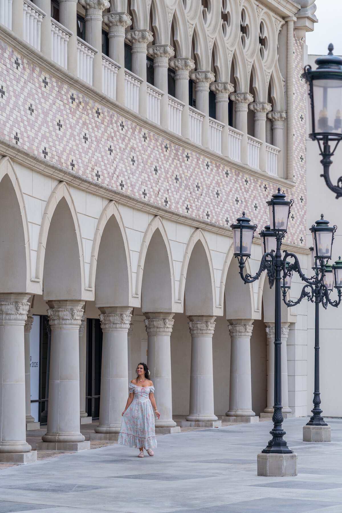 Walking through the Italian-inspired arches at Portofino Shopping Center