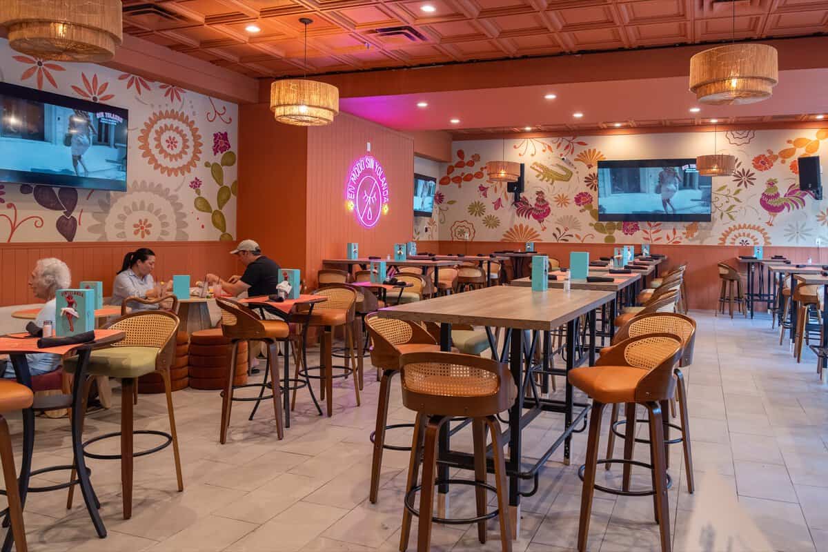 Colorful dining room at Sin Yolanda in Shenandoah