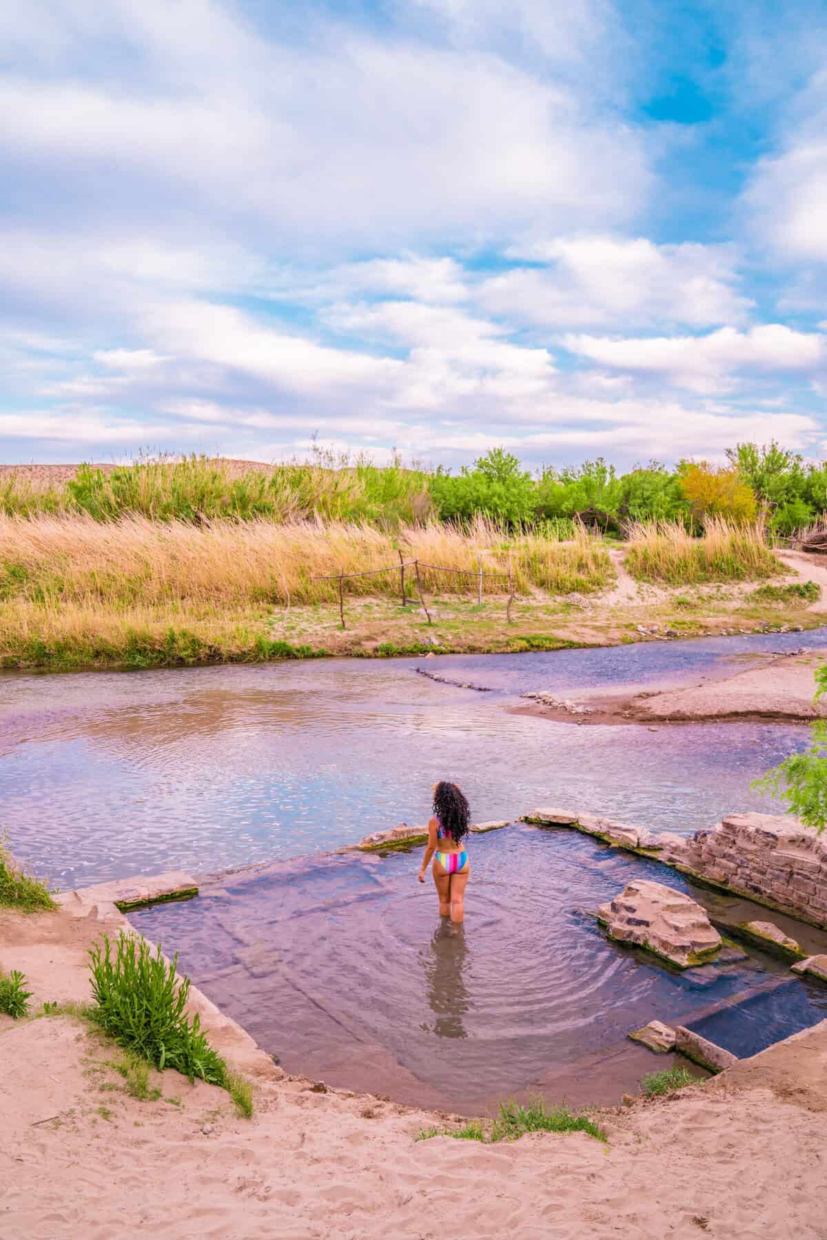 Hot springs and river view in Big Bend National Park