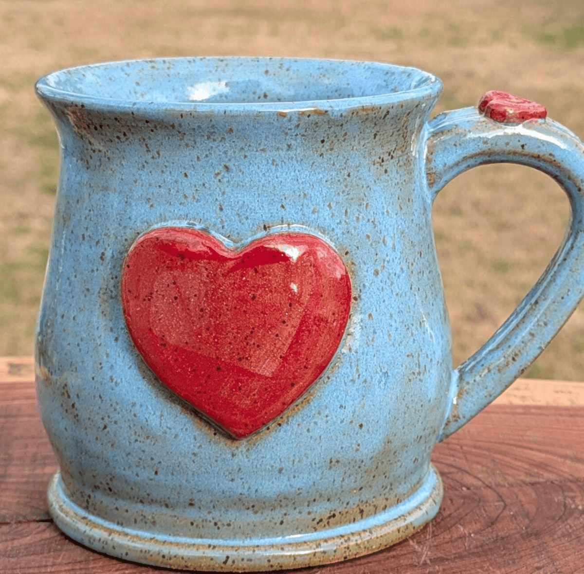 Handmade heart mug from a Tomball-area maker