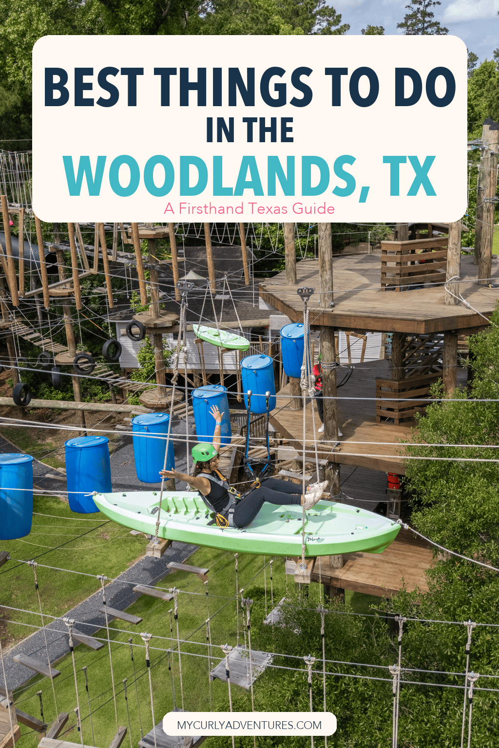 Pinterest pin for the best things to do in The Woodlands, Texas