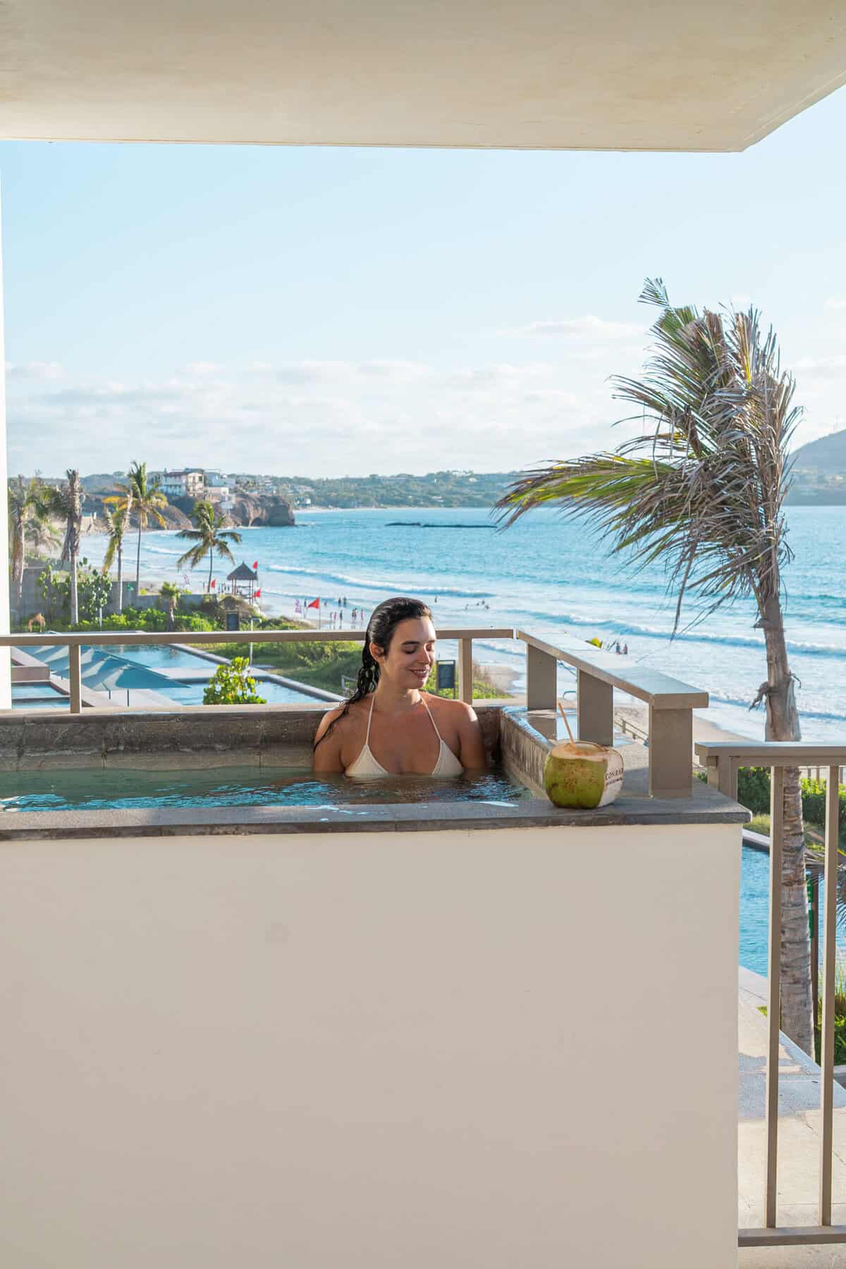 Private plunge pool overlooking the beach from a suite at Conrad Punta de Mita.
