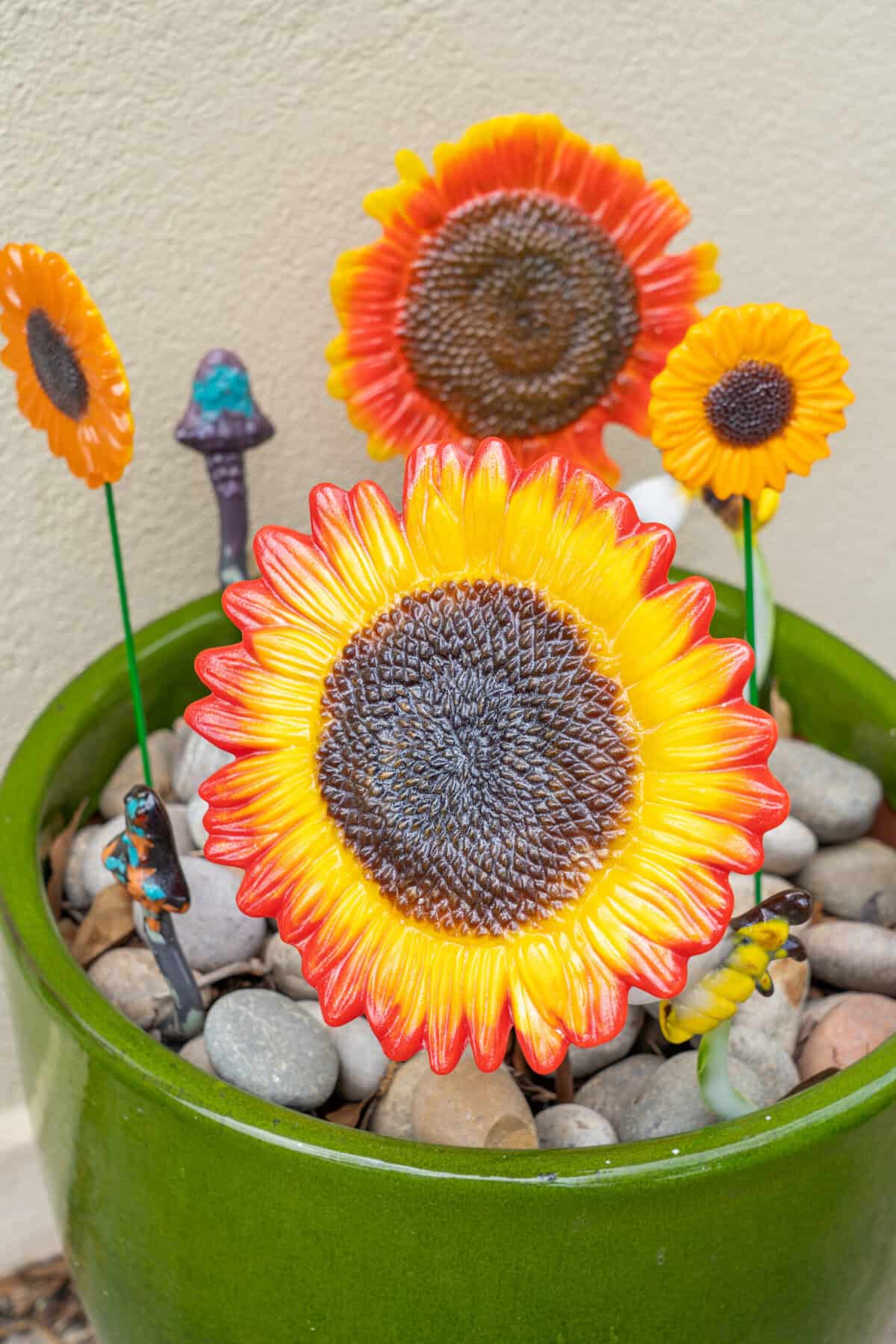 Glass art display inside Glassblowing Houston in Tomball