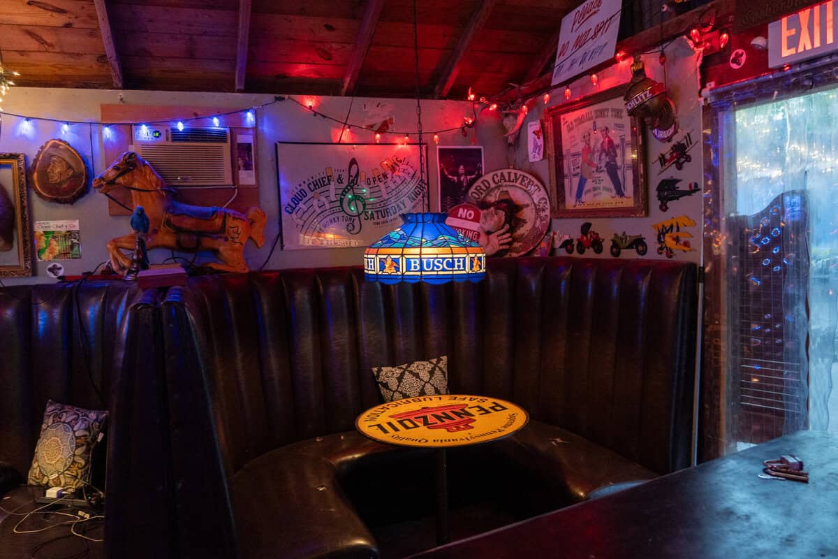 Inside Old Tomball Honky Tonk at night in Tomball TX
