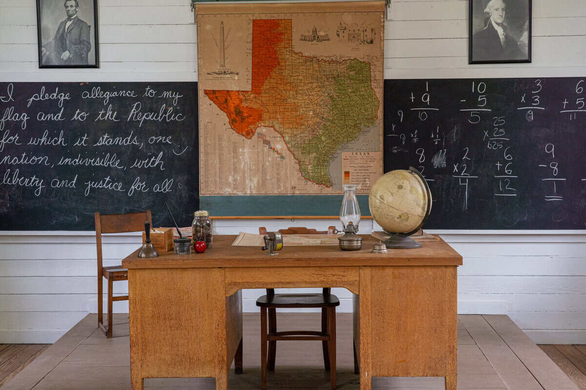 The classroom inside the Tomball Museum Center schoolhouse