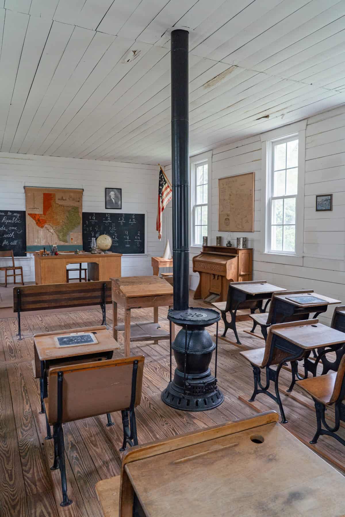 Historic schoolhouse building at the Tomball Museum Center