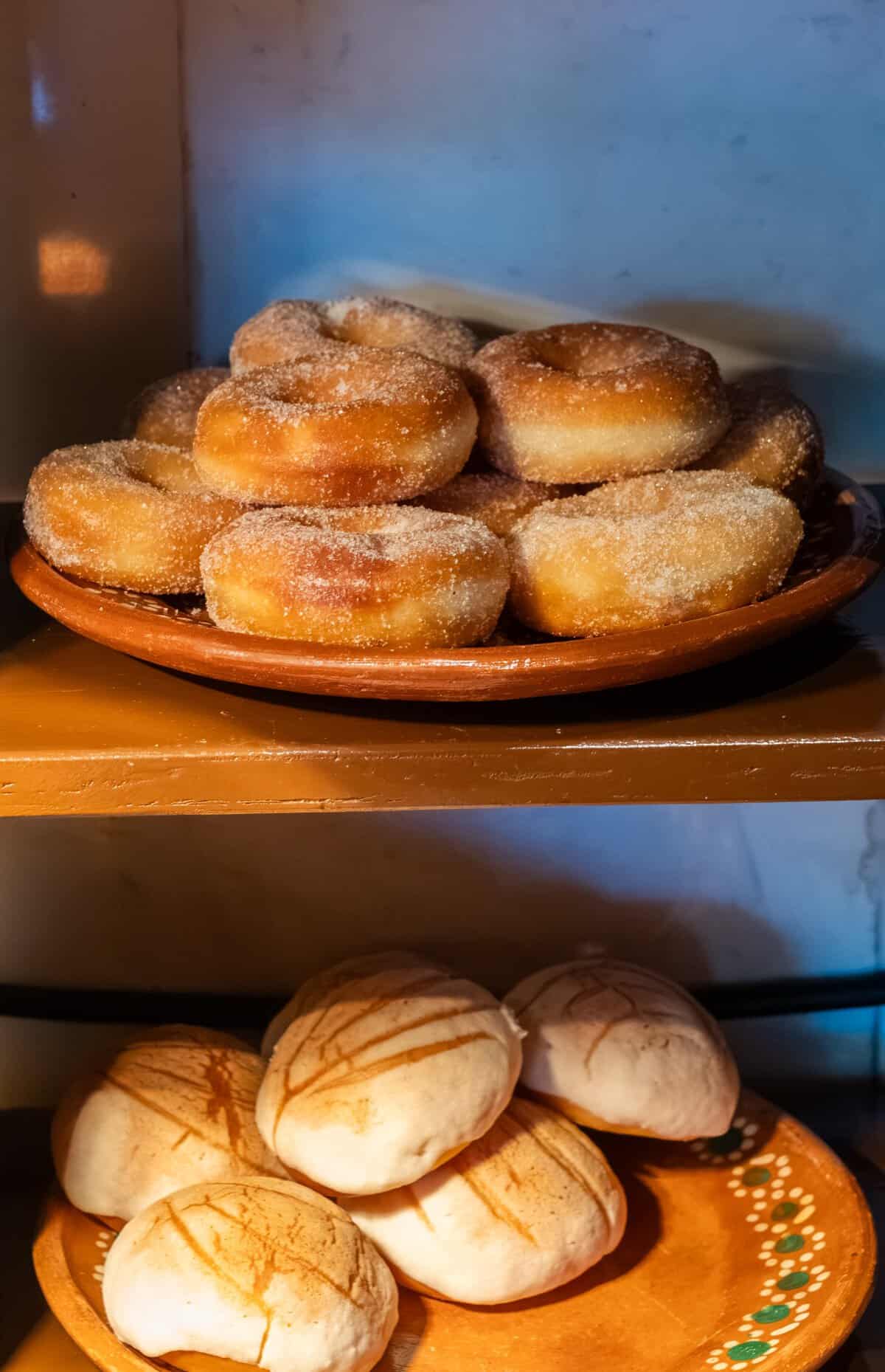 Sugar donuts and pan dulce on the breakfast buffet at Arbol at Conrad Punta de Mita.
