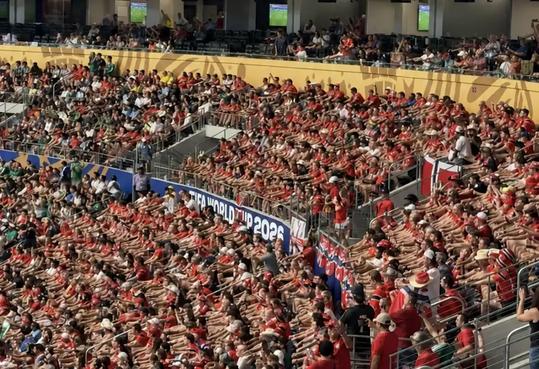 Norway supporters watching a 2026 World Cup match at AT&T Stadium