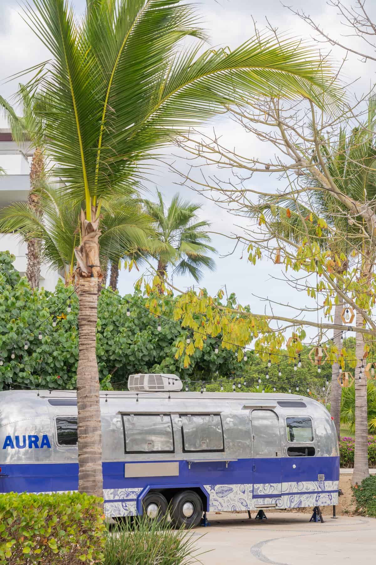 Aura bar trailer by the adults-only pool at Conrad Punta de Mita.