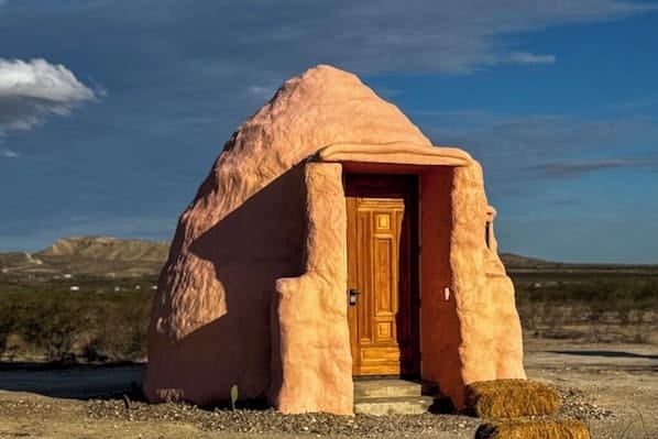 Earthen eco-dome glamping stay near Big Bend in Terlingua