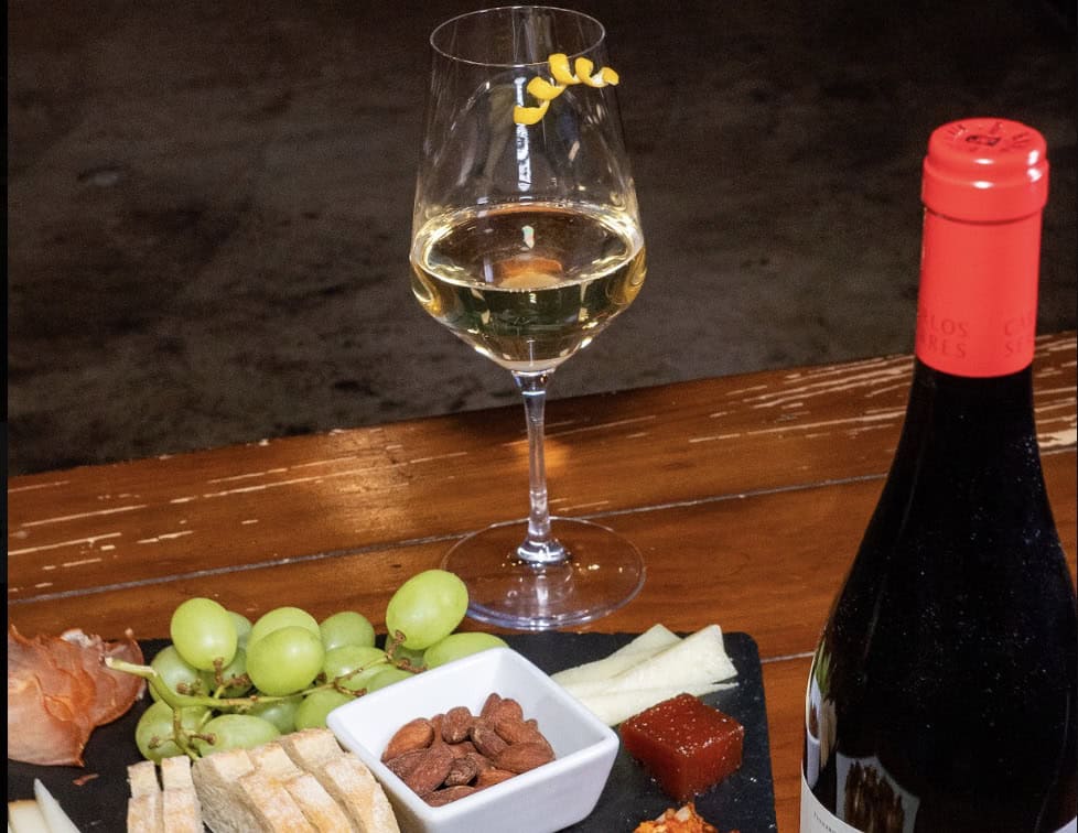 Wine and charcuterie at Bluebonnet Tasting Room in Tomball