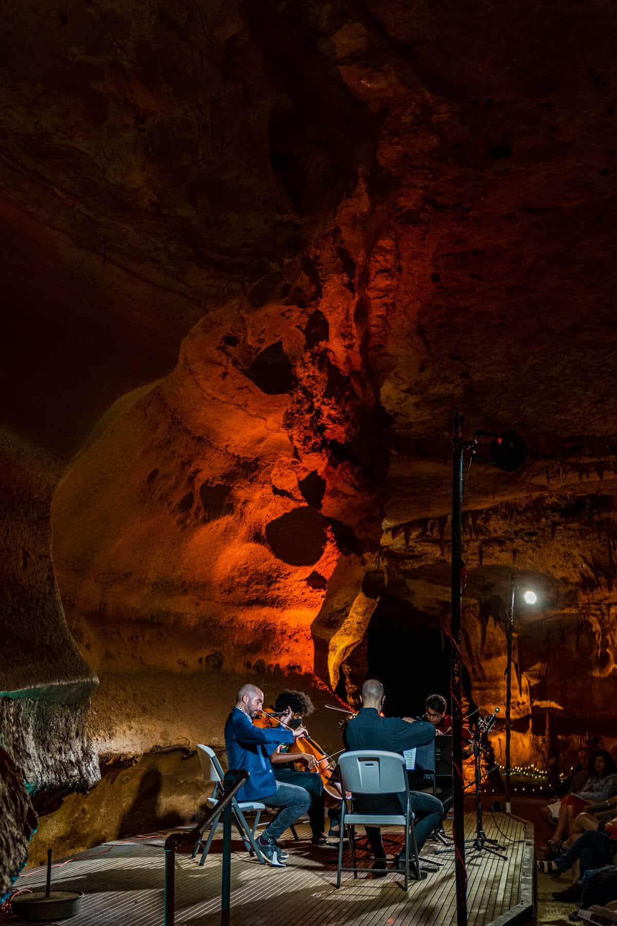 Romantic concert setting at Cave Without a Name near Boerne, Texas