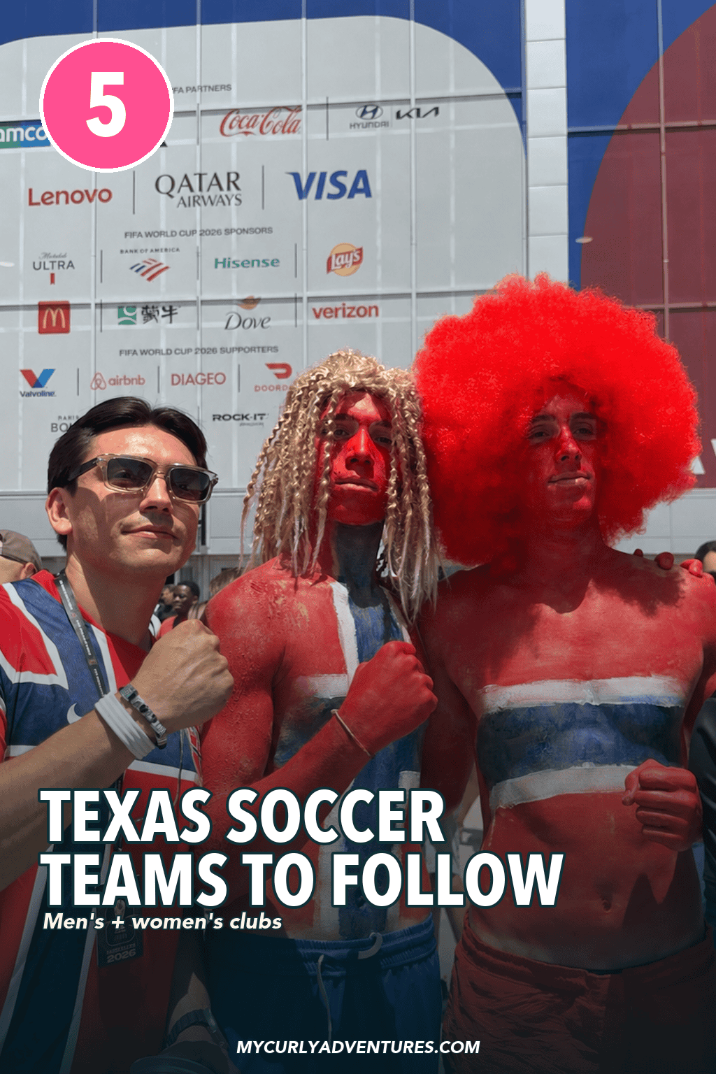 Five Texas soccer teams to follow Pinterest graphic