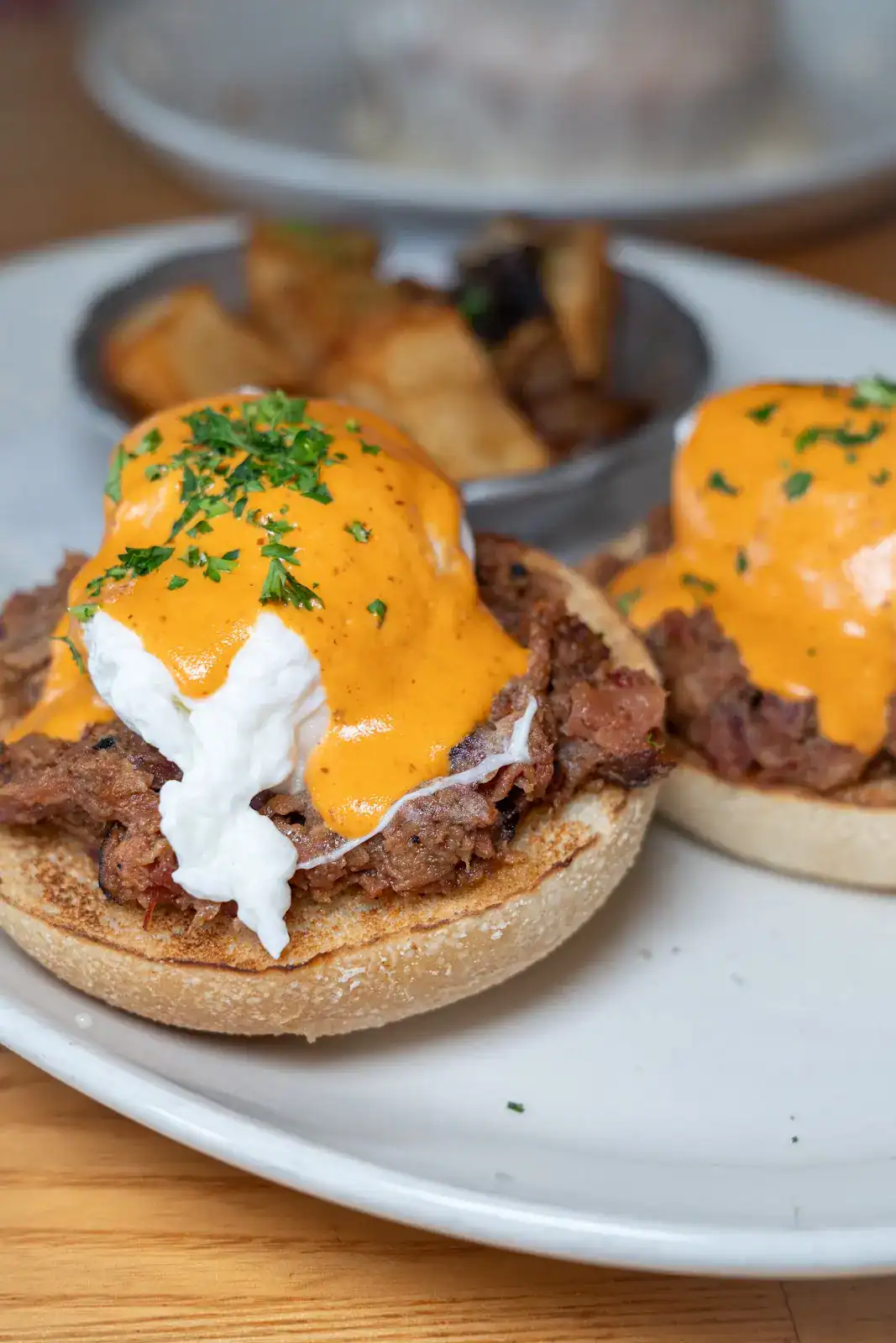 Eggs Benedict plate at Katz's Never Kloses in Shenandoah