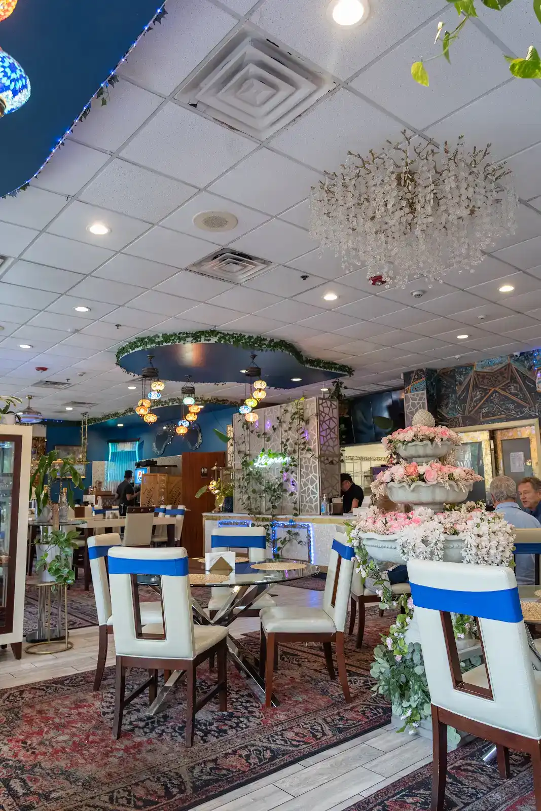 Ornate dining room at Lama Mediterranean Cuisine in Shenandoah