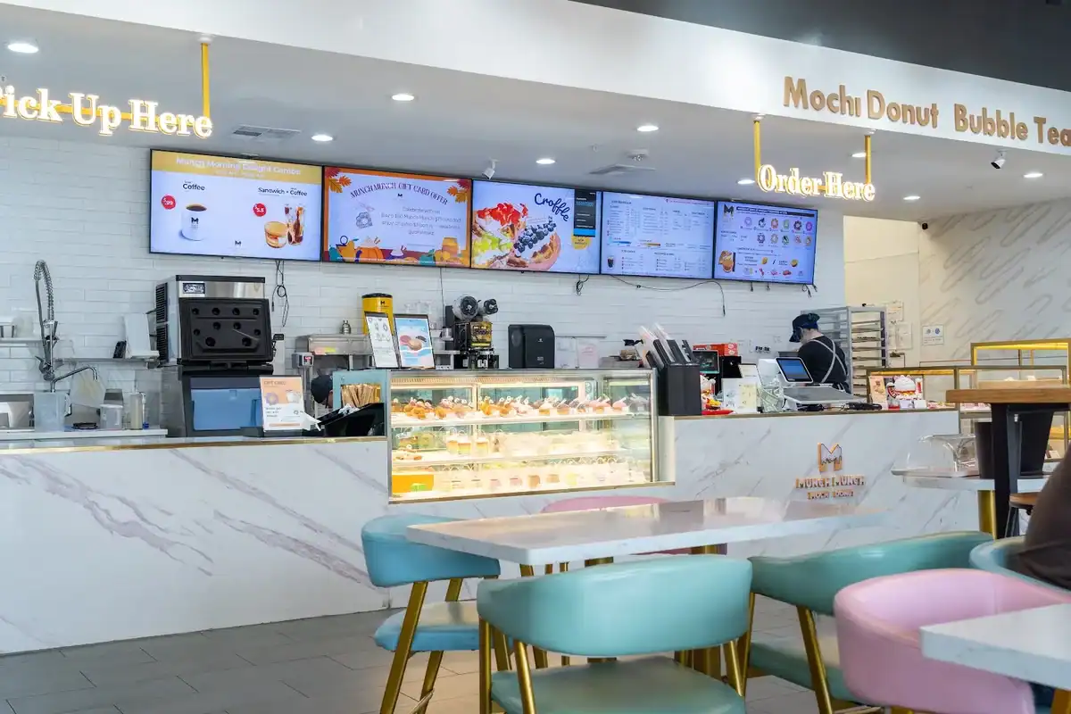 Bakery counter inside MunchMunch Mochi Donut and Bakery