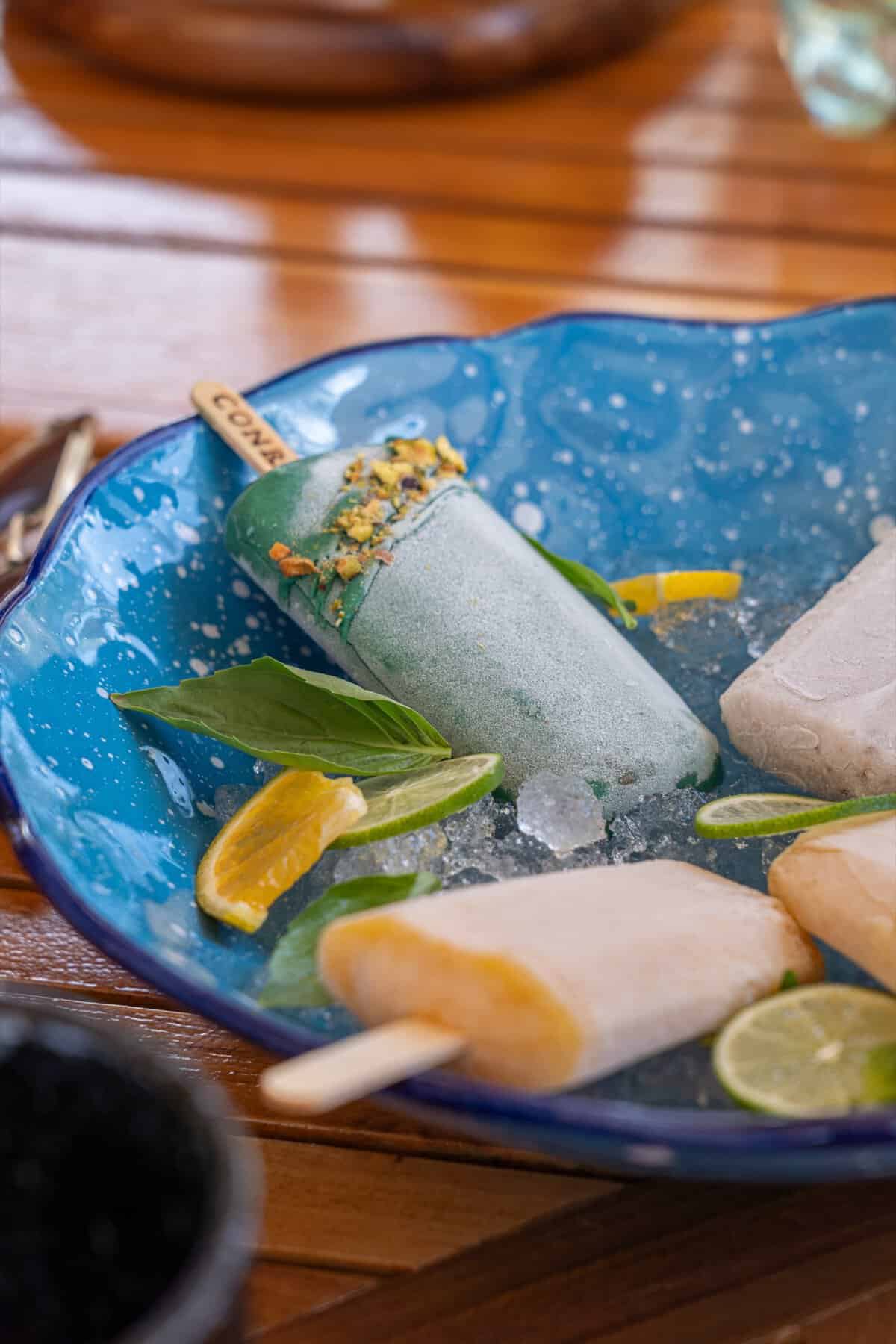 Colorful paletas served at Paleta Poolside Grill at Conrad Punta de Mita.