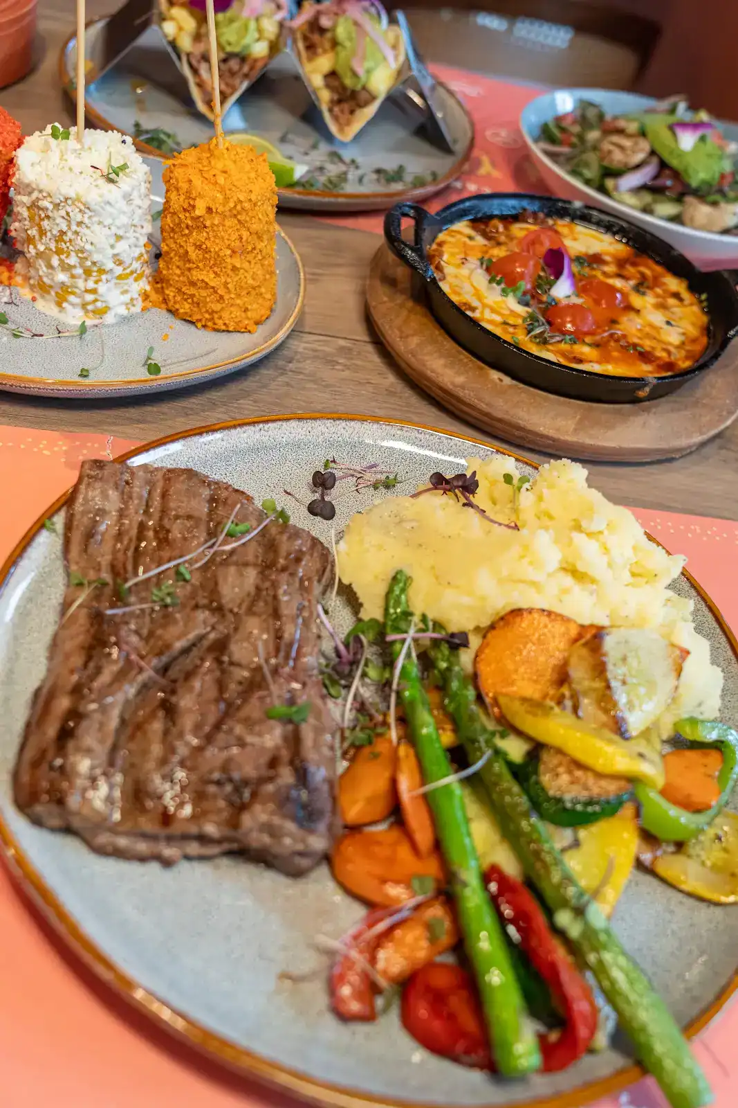 Arrachera-style steak and shared dishes at Sin Yolanda