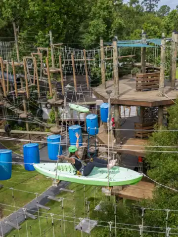 Jessica climbing at Texas TreeVentures in The Woodlands