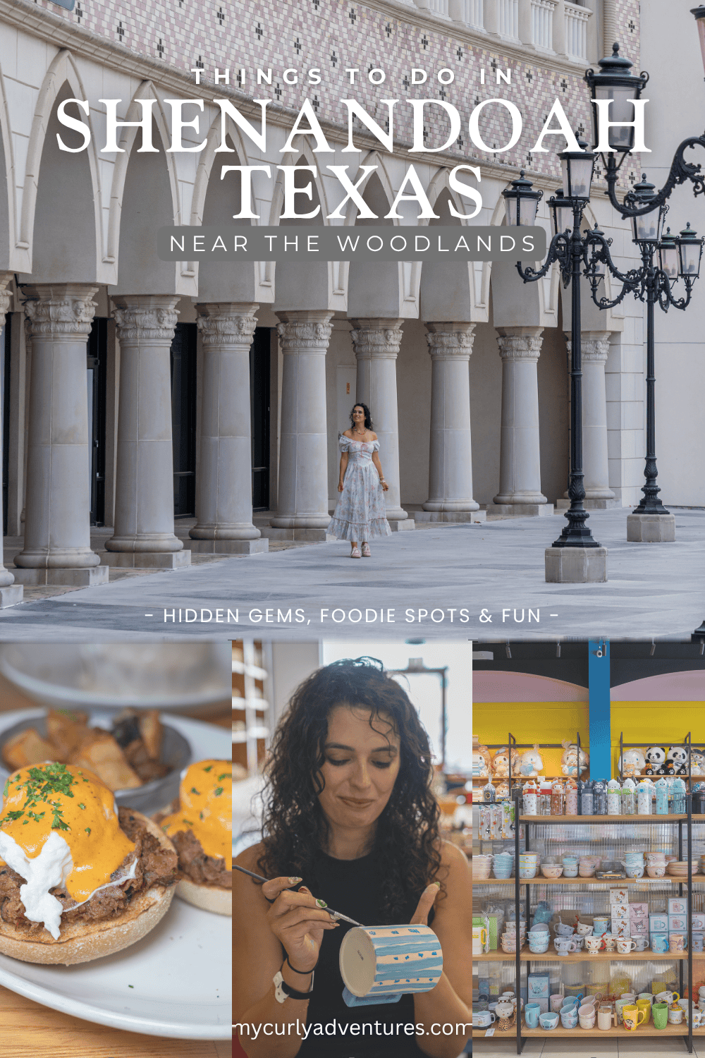 Pinterest graphic for things to do in Shenandoah, Texas near The Woodlands