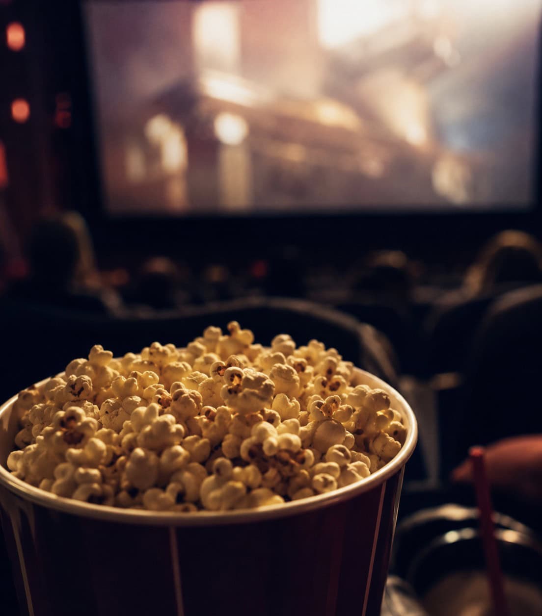 Popcorn in the theater at Tomball Cinema